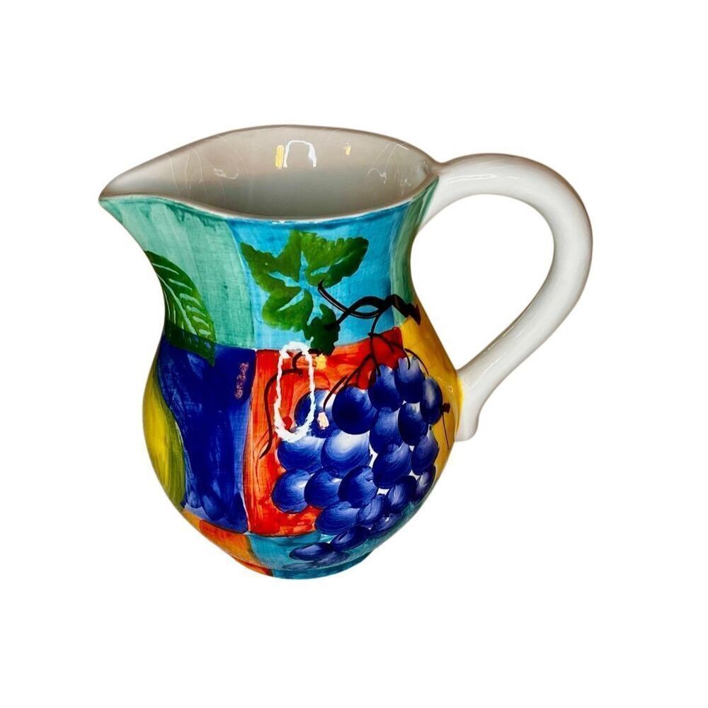 ANCORA HAND PAINTED MADE IN ITALY PITCHER FRUIT DESIGN